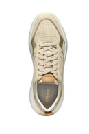 Geox Kadın Bej Nebula 2.0 X Kalın Tabanlı Bağcıklı Deri Sneaker | Derimod Geox Kadın Bej Nebula 2.0 X Kalın Tabanlı Bağcıklı Deri Sneaker | Derimod