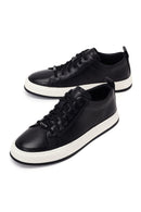 Male Black Lace-Up Leather Sneaker | Derimod Male Black Lace-Up Leather Sneaker | Derimod