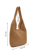 Women's Beige Straw Shoulder Bag | Derimod Women's Beige Straw Shoulder Bag | Derimod