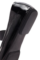 Kadın Siyah Bantlı Rugan Deri Babet | Derimod Kadın Siyah Bantlı Rugan Deri Babet | Derimod