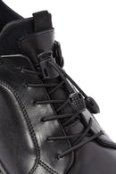 Erkek Siyah Bağcıklı Deri Sneaker | Derimod Erkek Siyah Bağcıklı Deri Sneaker | Derimod