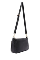 Kadın Siyah Uzun Askılı Deri Kol Çantası | Derimod Kadın Siyah Uzun Askılı Deri Kol Çantası | Derimod