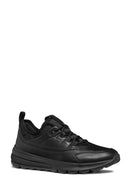 Geox Men's Black Spherica Lace-up Leather Sneaker | Derimod Geox Men's Black Spherica Lace-up Leather Sneaker | Derimod