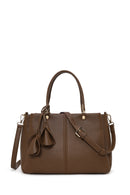 Woman Brown Long-Strap Charmed Shoulder Bag | Derimod Woman Brown Long-Strap Charmed Shoulder Bag | Derimod