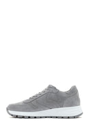 Women's Anthracite Suede Leather Sneaker | Derimod Women's Anthracite Suede Leather Sneaker | Derimod