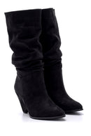 Women's Suede Heeled Boots | Derimod Women's Suede Heeled Boots | Derimod