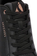 Skechers Women's Black Uno Court Lace-Up Chunky Sole Leather Sneakers | Derimod Skechers Women's Black Uno Court Lace-Up Chunky Sole Leather Sneakers | Derimod