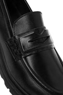 Kadın Siyah Deri Maskülen Loafer | Derimod Kadın Siyah Deri Maskülen Loafer | Derimod