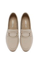 Women's Beige Leather Casual Loafer | Derimod Women's Beige Leather Casual Loafer | Derimod