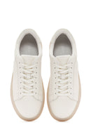 Alberto Guardiani Men's White New Era Lace-Up Leather Sneakers | Derimod Alberto Guardiani Men's White New Era Lace-Up Leather Sneakers | Derimod