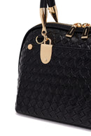 Woman Black Long-Strap Knitted Classic Shoulder Bag | Derimod Woman Black Long-Strap Knitted Classic Shoulder Bag | Derimod
