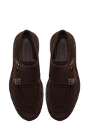 Male Brown Double-Buckle Thick-Soled Suede Casual Shoes | Derimod Male Brown Double-Buckle Thick-Soled Suede Casual Shoes | Derimod