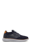 Men's Navy Blue Fabric Sneakers | Derimod Men's Navy Blue Fabric Sneakers | Derimod