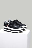 High-Based Star Detailed Women's Leather Sports Shoes | Derimod High-Based Star Detailed Women's Leather Sports Shoes | Derimod