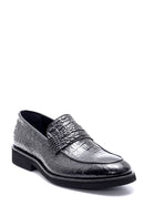 Men's Leather Crocodile Pattern Classic Loafer | Derimod Men's Leather Crocodile Pattern Classic Loafer | Derimod