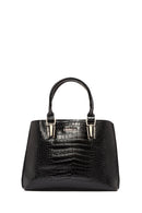 Women's Black Long Strap Crocodile Handbag | Derimod Women's Black Long Strap Crocodile Handbag | Derimod