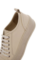Women's Beige Leather Thick Soled Sneaker | Derimod Women's Beige Leather Thick Soled Sneaker | Derimod