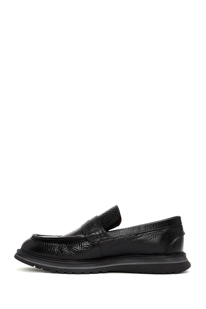 Erkek Siyah Deri Casual Loafer_1