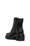 Geox Women's Black Spherica Ec15 Lace-Up Thick Heeled Leather Boots | Derimod Geox Women's Black Spherica Ec15 Lace-Up Thick Heeled Leather Boots | Derimod