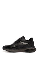 Erkek Siyah Bağcıklı Deri Sneaker | Derimod Erkek Siyah Bağcıklı Deri Sneaker | Derimod