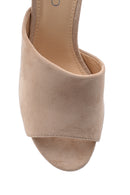 Women's Suede Round Heeled Slippers | Derimod Women's Suede Round Heeled Slippers | Derimod