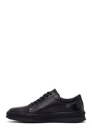 Erkek Siyah Bağcıklı Deri Sneaker | Derimod Erkek Siyah Bağcıklı Deri Sneaker | Derimod