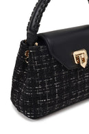 Woman Black Long-Strap Patterned Shoulder Bag | Derimod Woman Black Long-Strap Patterned Shoulder Bag | Derimod