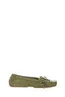 Suede Green Women's Leather Loafer | Derimod Suede Green Women's Leather Loafer | Derimod