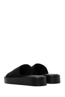Women's Black Thick Soled Slippers | Derimod Women's Black Thick Soled Slippers | Derimod
