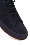 Erkek Lacivert Bağcıklı Nubuk Deri Sneaker | Derimod Erkek Lacivert Bağcıklı Nubuk Deri Sneaker | Derimod