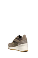 Geox Kadın Vizon Respira Bağcıklı Dolgu Topuklu Deri Sneaker | Derimod Geox Kadın Vizon Respira Bağcıklı Dolgu Topuklu Deri Sneaker | Derimod