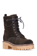Lace-Up Women's Suede Boots | Derimod Lace-Up Women's Suede Boots | Derimod