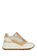 Geox Kadın Bej Spherica Ec13 Kalın Tabanlı Bağcıklı Deri Sneaker | Derimod Geox Kadın Bej Spherica Ec13 Kalın Tabanlı Bağcıklı Deri Sneaker | Derimod