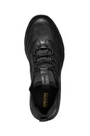 Geox Men's Black Spherica Lace-up Leather Sneaker | Derimod Geox Men's Black Spherica Lace-up Leather Sneaker | Derimod