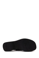Woman Black Thick-Soled Leather Sandal | Derimod Woman Black Thick-Soled Leather Sandal | Derimod