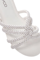 Women's White Stone Slippers | Derimod Women's White Stone Slippers | Derimod