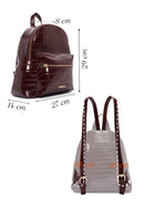 Women's Claret Red Patterned Backpack | Derimod Women's Claret Red Patterned Backpack | Derimod