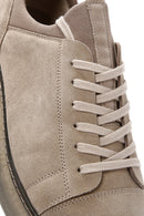 Erkek Bej Bağcıklı Süet Deri Sneaker | Derimod Erkek Bej Bağcıklı Süet Deri Sneaker | Derimod