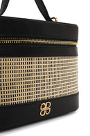 Woman Black Long-Strap Printed Mini Box Crossbody Bag | Derimod Woman Black Long-Strap Printed Mini Box Crossbody Bag | Derimod