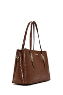 Woman Taba Long-Strap Crocodile-Embossed Shoulder Bag | Derimod Woman Taba Long-Strap Crocodile-Embossed Shoulder Bag | Derimod
