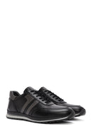 Erkek Siyah Bağcıklı Deri Casual Sneaker | Derimod Erkek Siyah Bağcıklı Deri Casual Sneaker | Derimod