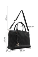 Kadın Siyah Uzun Askılı Baskılı Kol Çantası | Derimod Kadın Siyah Uzun Askılı Baskılı Kol Çantası | Derimod