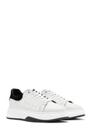 Erkek Beyaz Bağcıklı Deri Sneaker | Derimod Erkek Beyaz Bağcıklı Deri Sneaker | Derimod