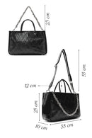 Kadın Siyah Zincir Askılı Baskılı Kol Çantası | Derimod Kadın Siyah Zincir Askılı Baskılı Kol Çantası | Derimod