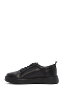 Erkek Siyah Bağcıklı Deri Sneaker | Derimod Erkek Siyah Bağcıklı Deri Sneaker | Derimod