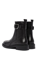 Women's Black Zippered Leather Boots | Derimod Women's Black Zippered Leather Boots | Derimod
