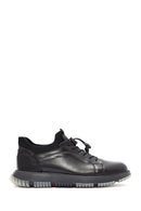 Erkek Siyah Bağcıklı Deri Sneaker | Derimod Erkek Siyah Bağcıklı Deri Sneaker | Derimod