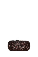 Woman Bronze Sequin Mini Box Evening Bag with Chain Strap | Derimod Woman Bronze Sequin Mini Box Evening Bag with Chain Strap | Derimod