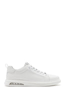 Men's White Lace-up Leather Sneaker | Derimod Men's White Lace-up Leather Sneaker | Derimod
