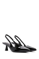 Women's Black Open Back Thin Heeled Shoes | Derimod Women's Black Open Back Thin Heeled Shoes | Derimod
